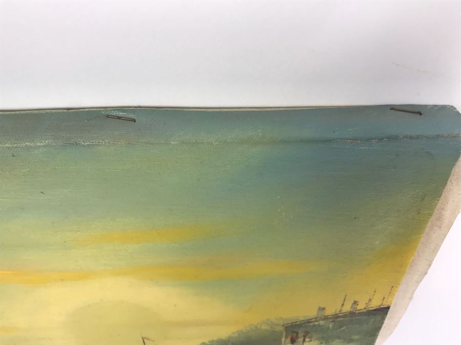 Original Harbour Scene Oil Painting By J. Nicol 12' X 16' [Photo 6]