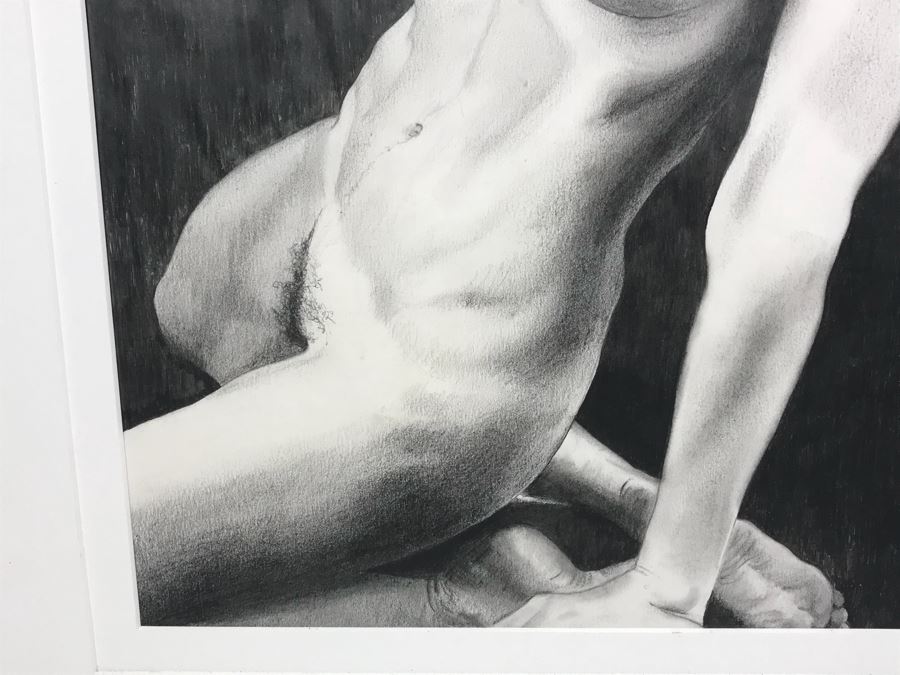 Original Charcoal Graphite Drawing Of Nude Woman By William Swick 'Ironhand' 23' X 29' [Photo 5]