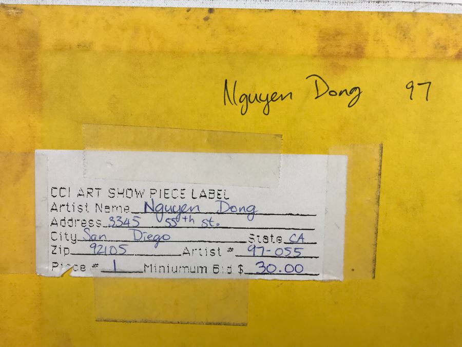 Original Painting By Nguyen Dong Vintage 1997 From Comic Con Art Show [Photo 7]