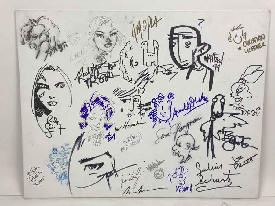 Comic Con Artist Signed Character Sketches Signatures Various Comic Book Artists 14' X 18' [Photo 1]