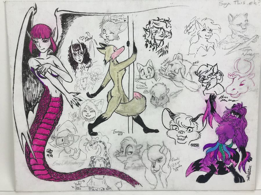 Comic Con Artist Signed Character Sketches Signatures Various Comic Book Artists 14' X 18' [Photo 22]