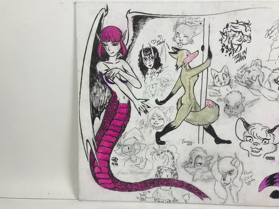 Comic Con Artist Signed Character Sketches Signatures Various Comic Book Artists 14' X 18' [Photo 2]