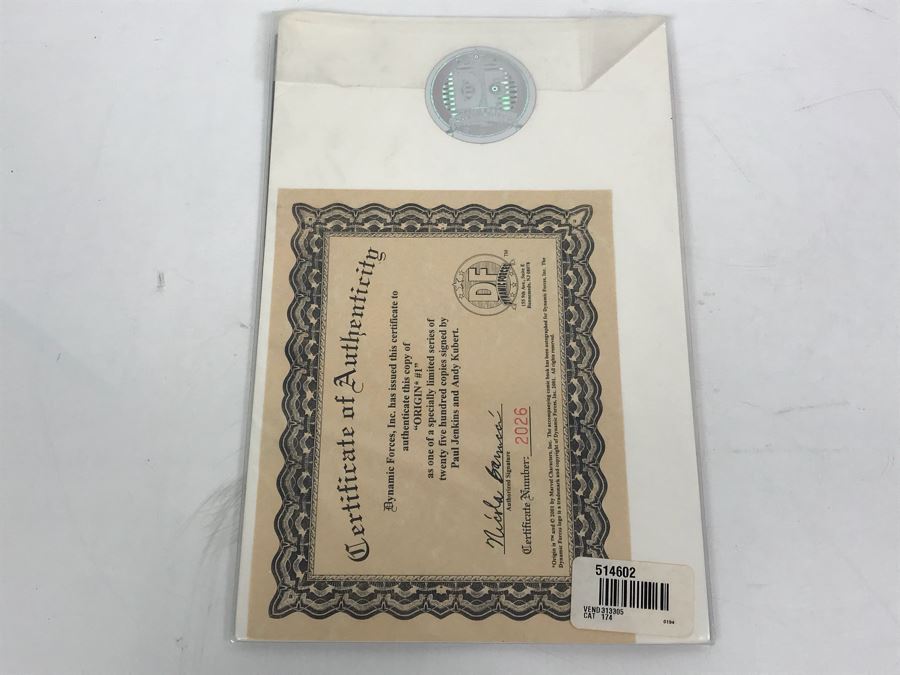 Signed Limited Edition Of ORIGIN* #1 Signed By Paul Jenkins And Andy Kubert With COA [Photo 6]