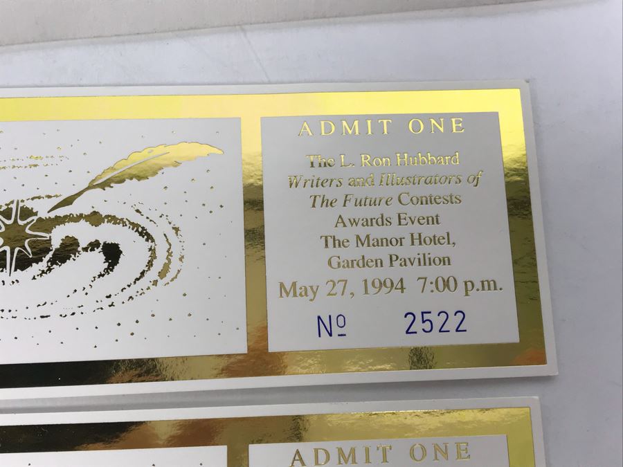L. Ron Hubbard Writers Of The Future Poster And Invitation And Pair Of Tickets To Attend The L. Ron Hubbard Writers And Illustrators Of The Future Contests Awards Event The Manor Hotel Vintage 1994 [Photo 5]