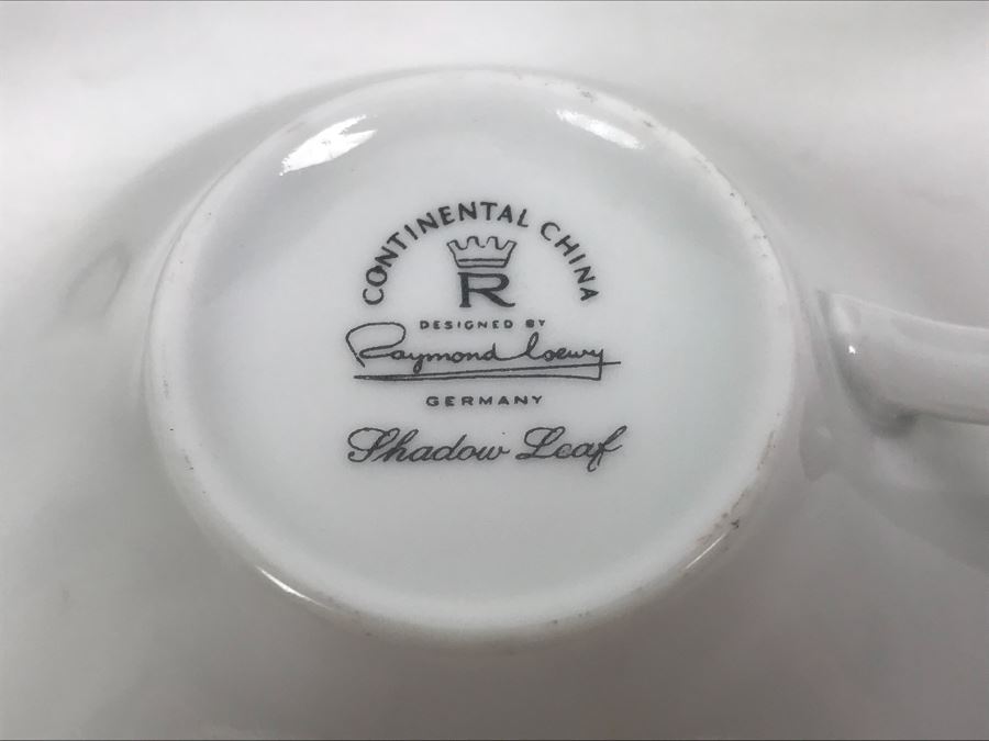 (5) Mid-Century Designer Raymond Loewy For Continental China Cups Shadow Leaf Pattern [Photo 7]