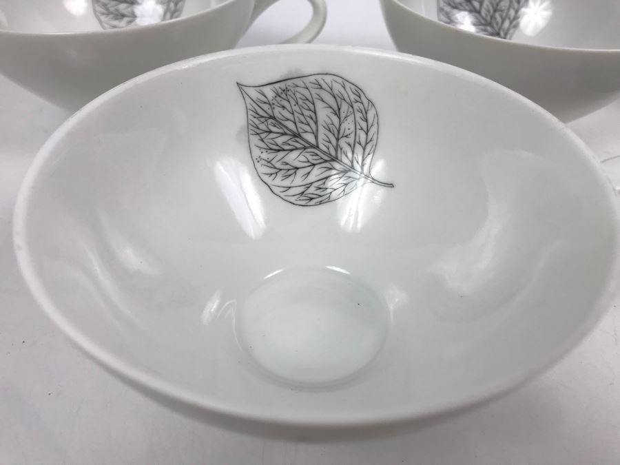 (5) Mid-Century Designer Raymond Loewy For Continental China Cups Shadow Leaf Pattern [Photo 4]