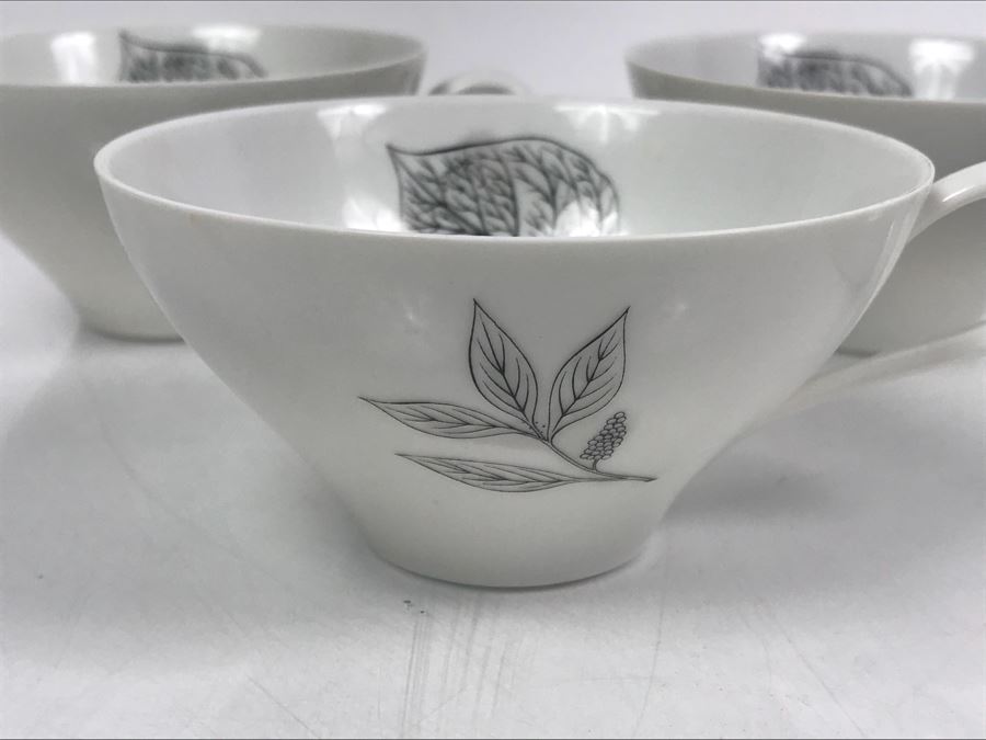(5) Mid-Century Designer Raymond Loewy For Continental China Cups Shadow Leaf Pattern [Photo 6]