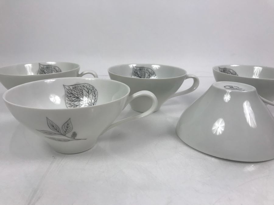 (5) Mid-Century Designer Raymond Loewy For Continental China Cups Shadow Leaf Pattern [Photo 2]