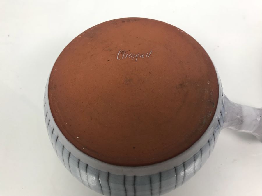 Signed Chappell Mid-Century Soup Bowl With Handle And MCM Metal Bowl [Photo 7]