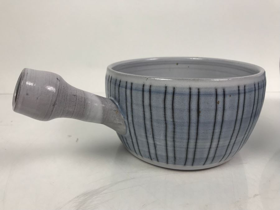 Signed Chappell Mid-Century Soup Bowl With Handle And MCM Metal Bowl [Photo 2]