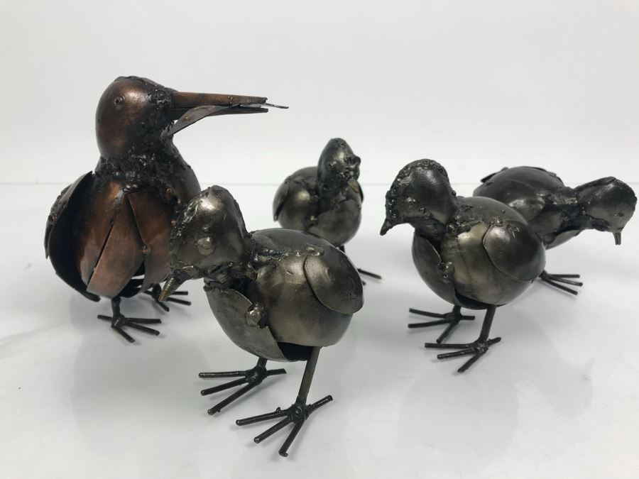 Set Of (5) Metal Sculpture Birds [Photo 2]