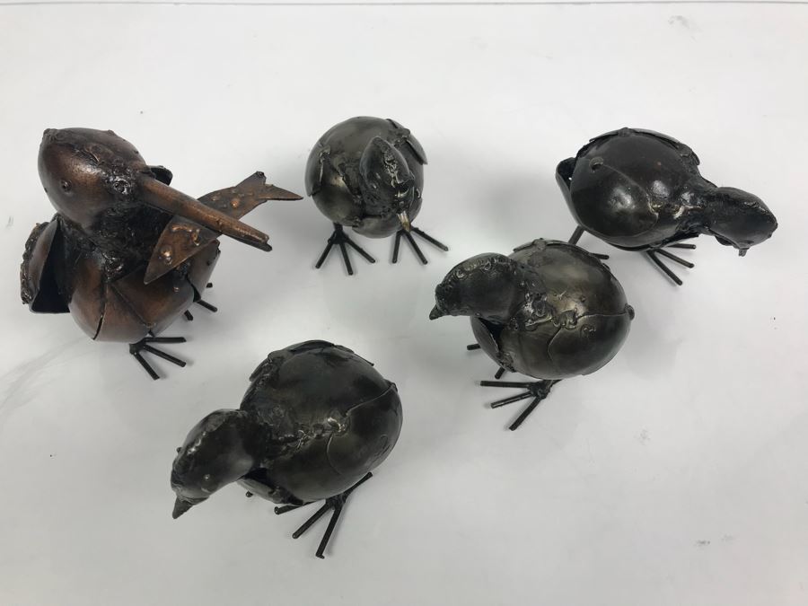 Set Of (5) Metal Sculpture Birds [Photo 5]