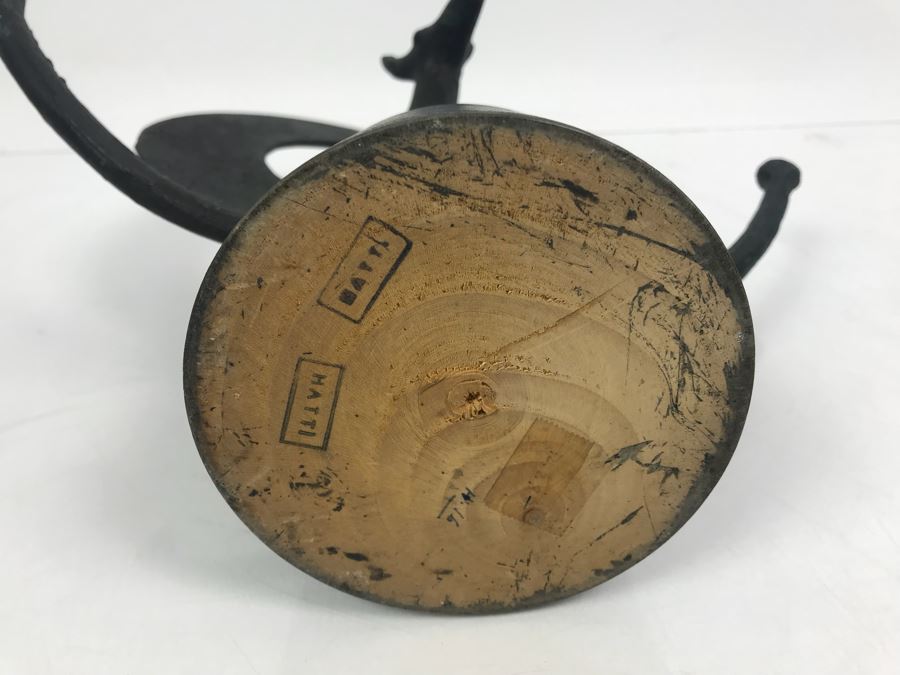 Bronze Sculpture On Wooden Base Signed HATTI [Photo 12]