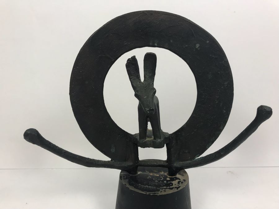 Bronze Sculpture On Wooden Base Signed HATTI [Photo 5]