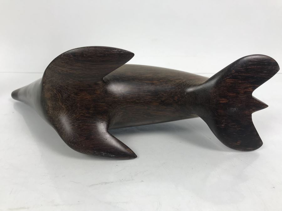 Carved Ironwood Sailfish And Seal Plus Metal Fisherman Sculpture [Photo 9]