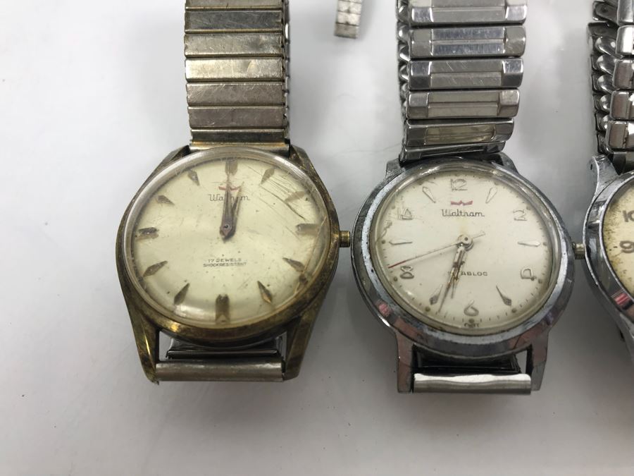 Collection Of Various Mens And Womens Watches And Watch Bands Including Mens Elgin Sportsman And Pair Of Waltham Watches [Photo 2]