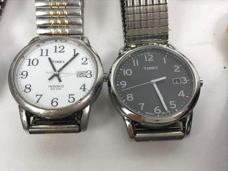 Collection Of Various Mens And Womens Watches And Watch Bands Including Mens Elgin Sportsman And Pair Of Waltham Watches [Photo 4]
