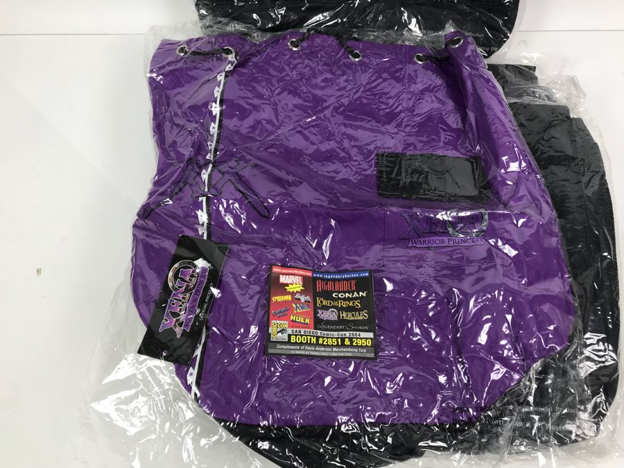 (3) Movie Promotional All Purpose Laptop Bags From Movie Highlander And (1) Purple Promotional Bag For XENA Warrior Princess New Old Stock [Photo 10]