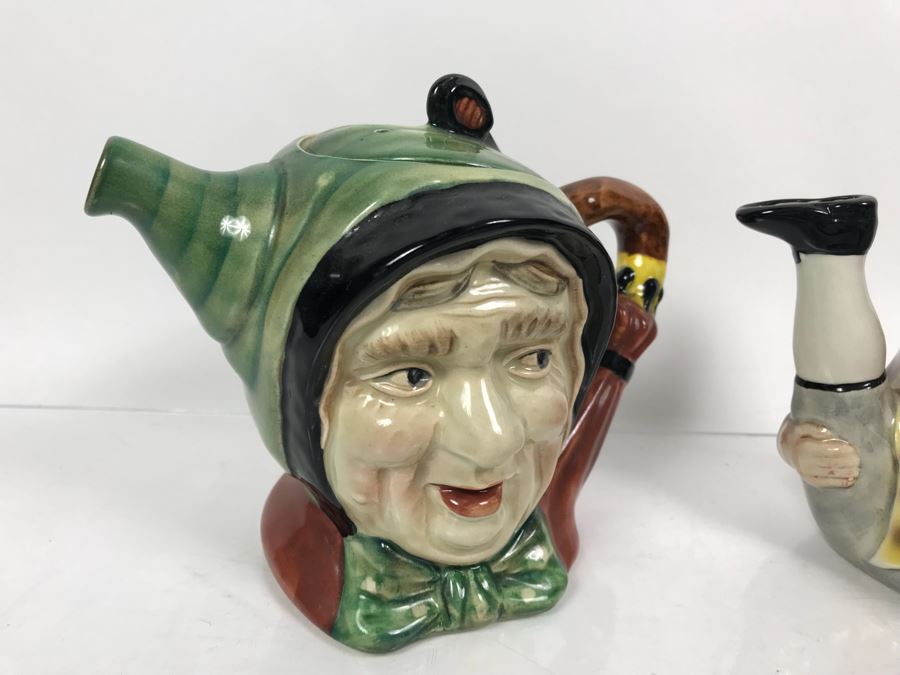 Collection Of Figural English Teapots By Andy Titcomb, Tony Wood, Beswick Ware And Crown Dorset Fine Bone China Staffordshire England Dolphin Rhinoceros [Photo 6]