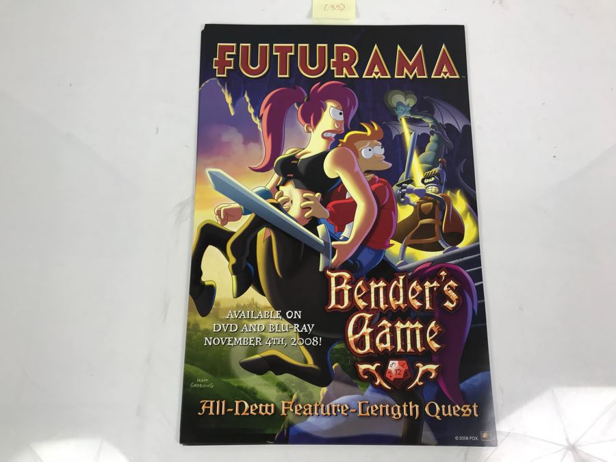 (35) Copies Of FUTURAMA Bender's Game Movie Promotional Posters Comic Con [Photo 1]
