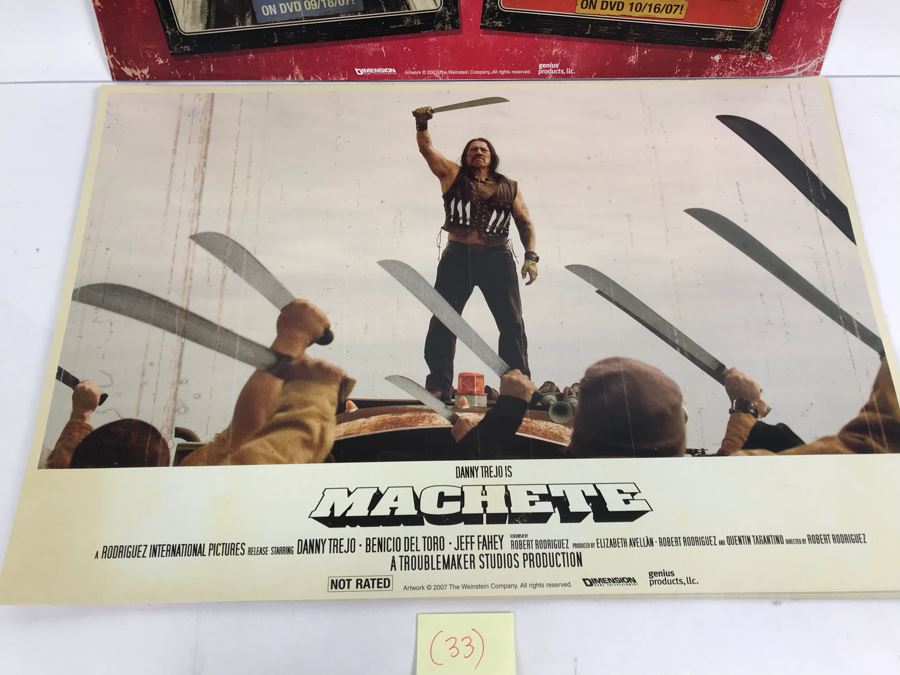 (33) Copies Of Double-Sided Poster Featuring MACHETE On One Side And Death Proof And Planet Terror Grindhouse Film Quentin Tarantino and Robert Rodriguez Movie Promotional Posters Comic Con [Photo 8]