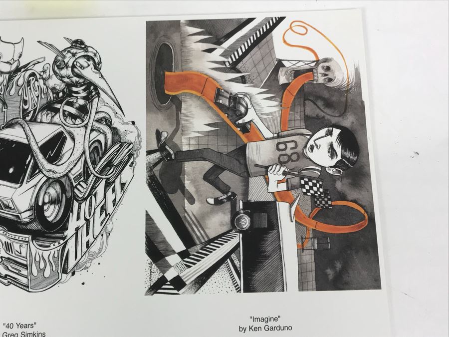 (8) Copies Of 40th Anniversary Of Hot Wheels Mattel Promotional Posters Comic Con Brandt Peters, Kathie Olivas, Greg Simkins, Ken Garduno [Photo 6]