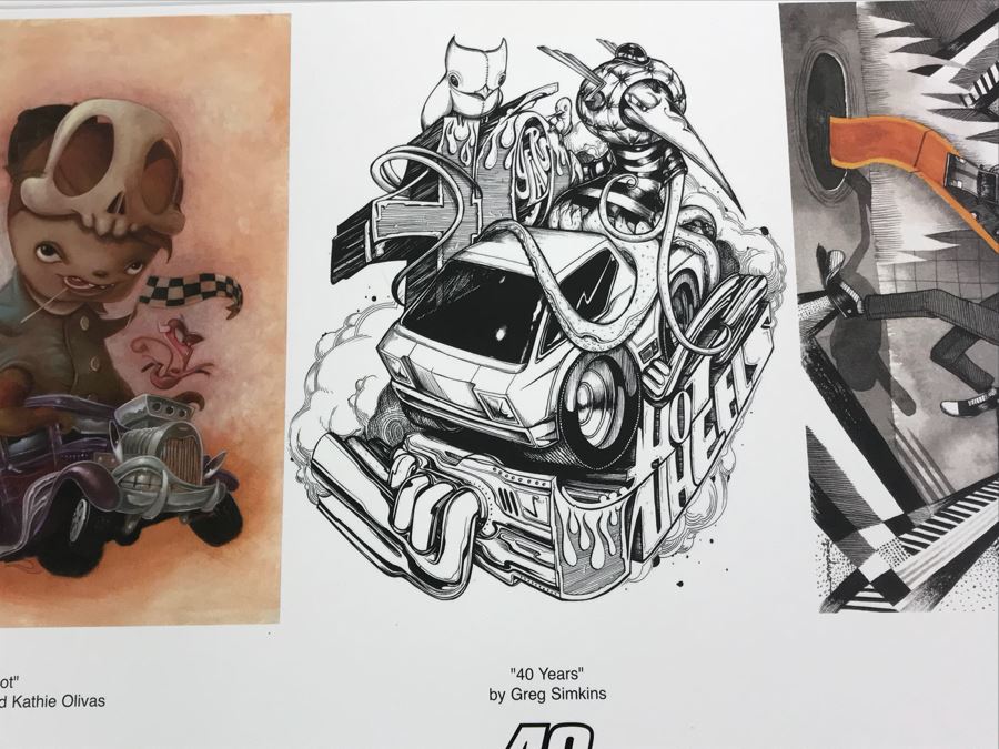 (8) Copies Of 40th Anniversary Of Hot Wheels Mattel Promotional Posters Comic Con Brandt Peters, Kathie Olivas, Greg Simkins, Ken Garduno [Photo 5]