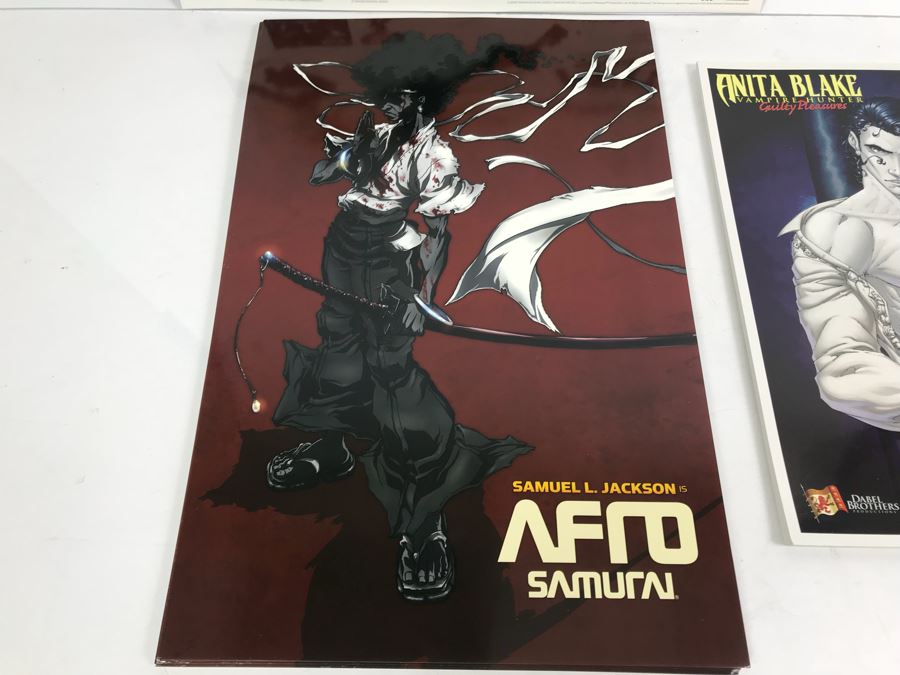(16) Copies Of Afro Samurai Samuel L. Jackson (Double-Sided) And (22) Copies Of Anita Blake Limited Edition Marvel Print Movie Promotional Posters Comic Con [Photo 4]