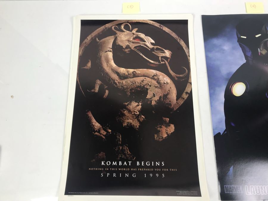 (3) Copies Of Mortal Kombat And (4) Copies Of Iron Man MARVEL Movie Promotional Posters Comic Con [Photo 2]