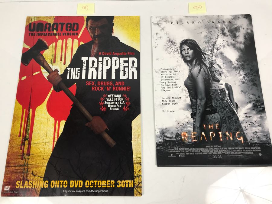 (8) Copies Of David Arquette Film The Tripper And (26) Copies Of The Reaping Hilary Swank Movie Promotional Posters Comic Con [Photo 1]