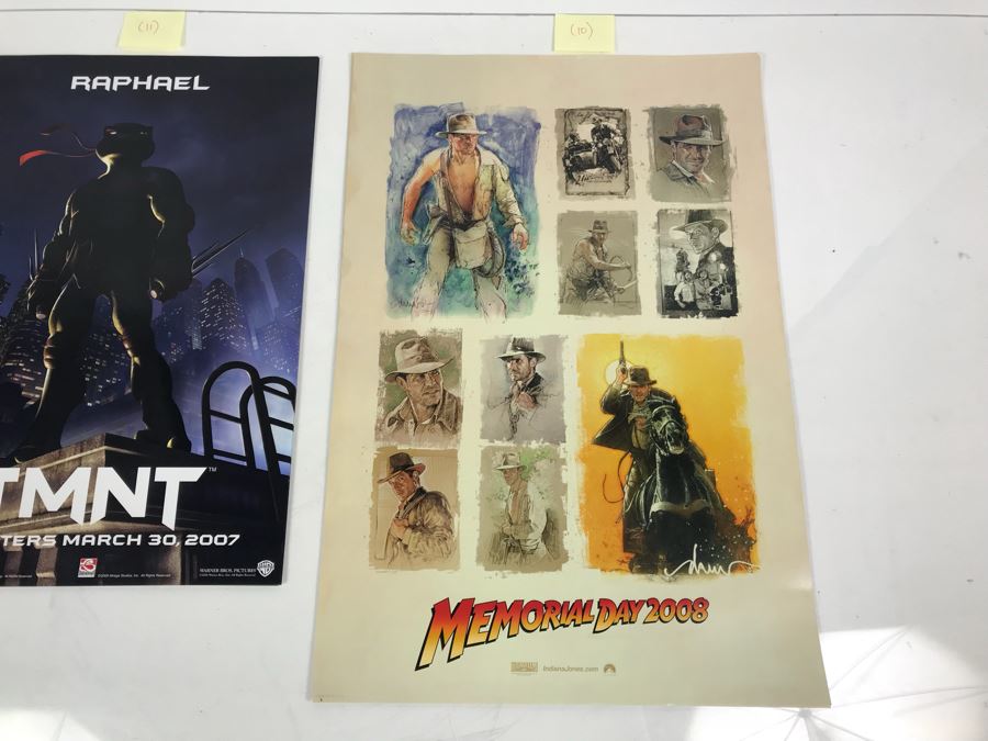 (11) Copies Of Teenage Mutant Ninja Turtles TMNT And (10) Copies Of IndianaJones.com Memorial Day 2008 Movie Promotional Posters Comic Con [Photo 6]