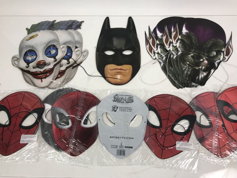 Collection Of Promotional Masks Featuring Batman Spider-Man [Photo 1]