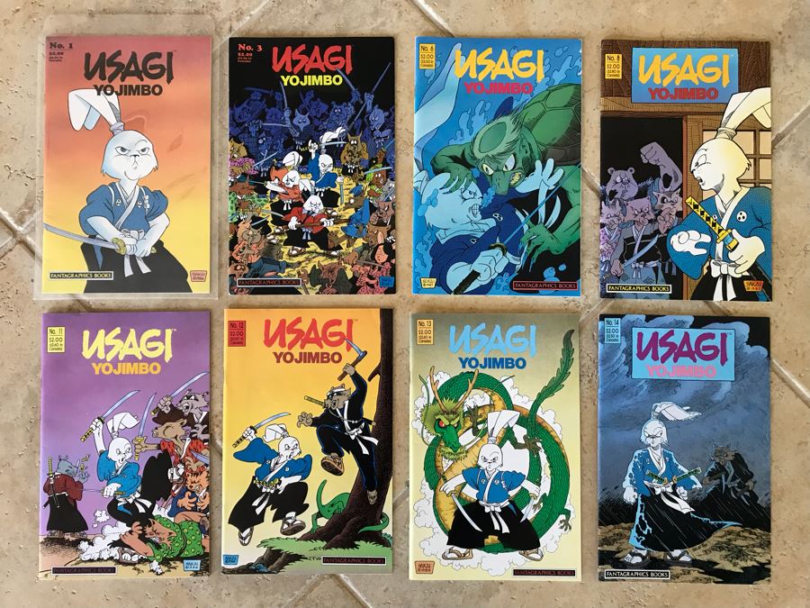 (8) Vintage 1986 Comic Books USAGI Yojimbo Fantagraphics Books Including #1 Issue