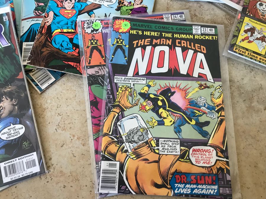 Short Box Of Vintage Comic Books Including Batman, Black Panther, Action Comics, The Man Called NOVA - See All Photos For Sampling [Photo 3]