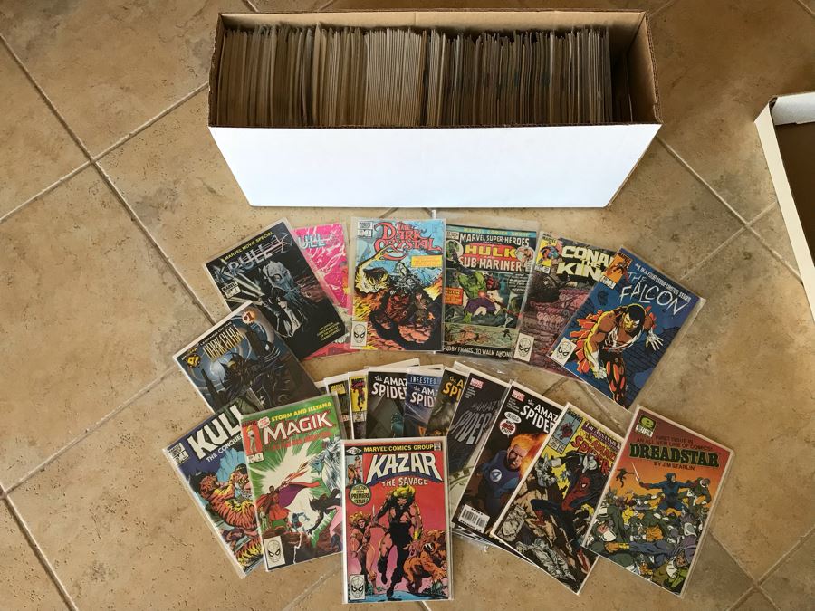 LONG Box Of Vintage Comic Books Featuring Lots Of 1st Issues Including First Issues Of Blade Runner, Kazar The Savage, Magik, Kull The Conqueror, Krull, The A-Team, The Dark Crystal And More - See All Photos For Sampling [Photo 2]