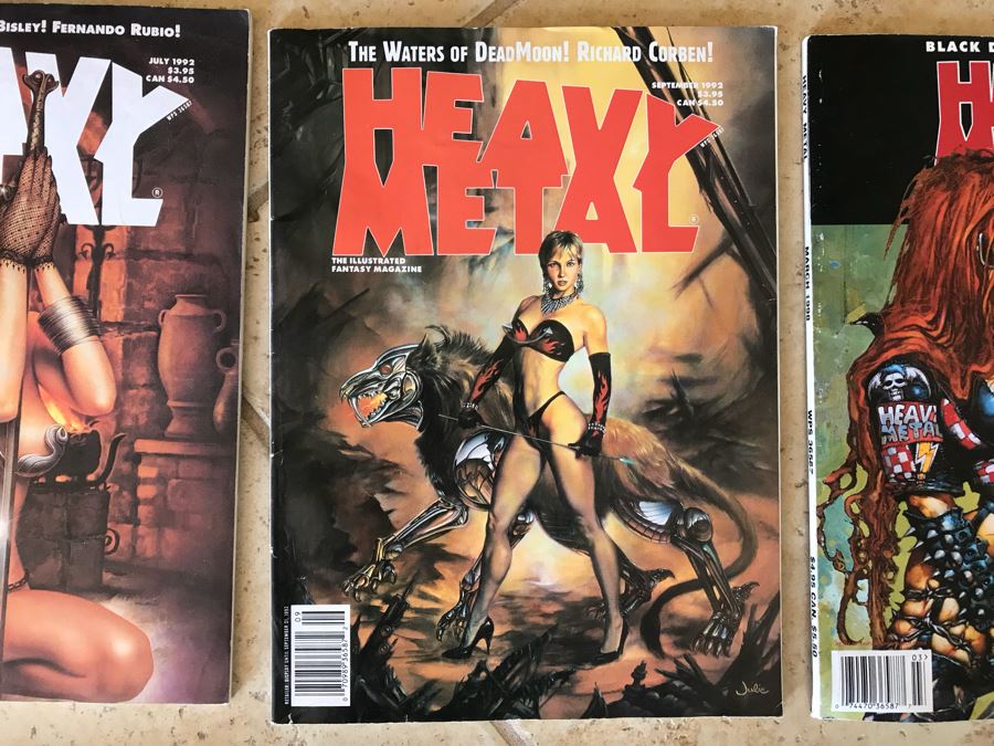 (5) Vintage HEAVY METAL Illustrated Fantasy Magazines And Midnight Marquee Issue 44 [Photo 3]