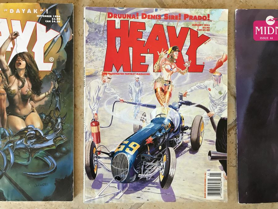 (5) Vintage HEAVY METAL Illustrated Fantasy Magazines And Midnight Marquee Issue 44 [Photo 6]