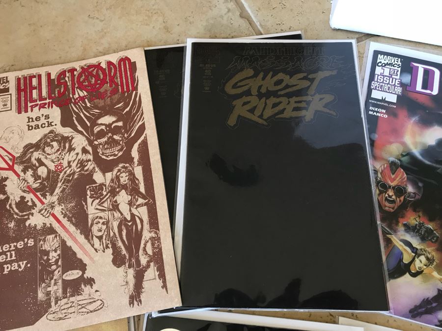 LONG Box Of Vintage Comic Books Featuring Lots Of 1st Editions: (12) X-O Manowar #0, NFL Super Pro #1, (9) Superman #50, Black Panther, Ghost Rider, DOOM #1, True Blood #1, Uncanny X-Men - See All Photos For Sampling [Photo 12]