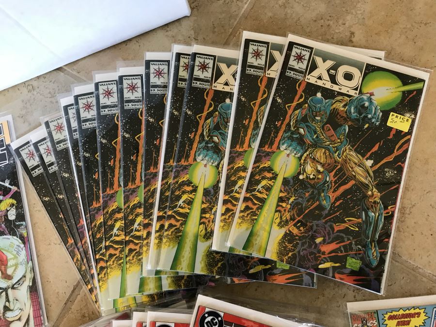 LONG Box Of Vintage Comic Books Featuring Lots Of 1st Editions: (12) X-O Manowar #0, NFL Super Pro #1, (9) Superman #50, Black Panther, Ghost Rider, DOOM #1, True Blood #1, Uncanny X-Men - See All Photos For Sampling [Photo 2]