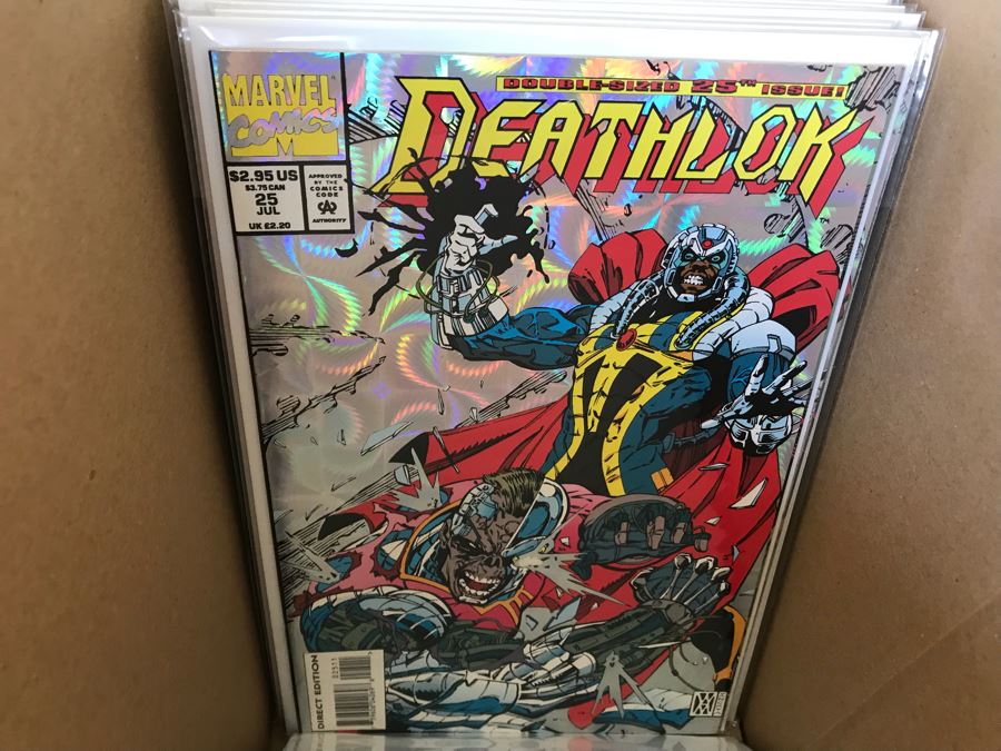 LONG Box Of Vintage Comic Books Featuring Lots Of 1st Editions: (12) X-O Manowar #0, NFL Super Pro #1, (9) Superman #50, Black Panther, Ghost Rider, DOOM #1, True Blood #1, Uncanny X-Men - See All Photos For Sampling [Photo 49]