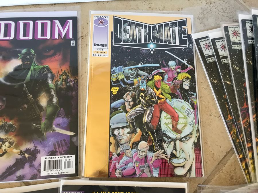 LONG Box Of Vintage Comic Books Featuring Lots Of 1st Editions: (12) X-O Manowar #0, NFL Super Pro #1, (9) Superman #50, Black Panther, Ghost Rider, DOOM #1, True Blood #1, Uncanny X-Men - See All Photos For Sampling [Photo 10]