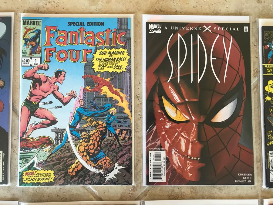 (10) Vintage Comic Books Including Harley Quinn #2, Spidey, Action Comics, The Invaders, Captain America [Photo 3]