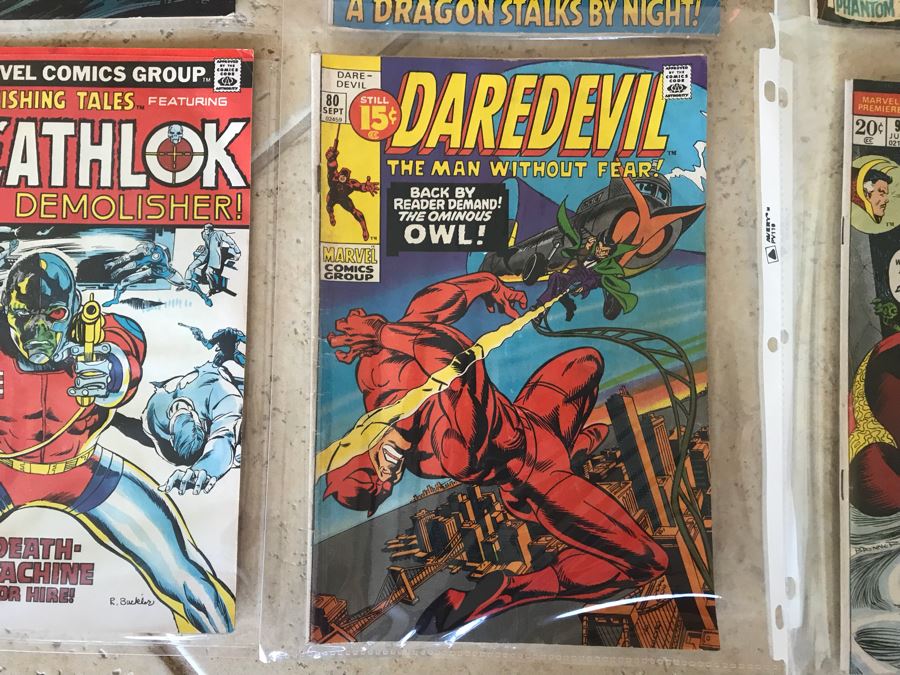 (8) Marvel DC Comic Books: Chamber Of Chills, Ghosts, Master Of Kung Fu, Astonishing Tales Featuring Deathlok, Daredevil, Marvel Premiere Dr. Strange, The Man-Thing, Dell Ghost Stories [Photo 7]