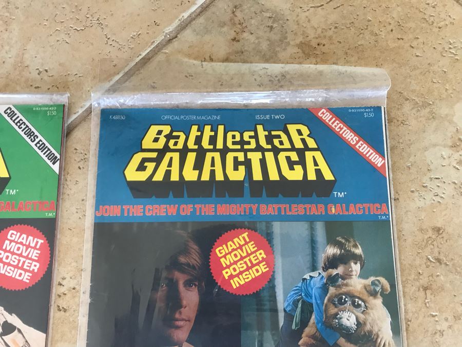 Pair Of Vintage Battlestar Galactica Collector's Edition Official Movie Poster Magazine And MARVEL Captain Britain #3, #4 [Photo 5]