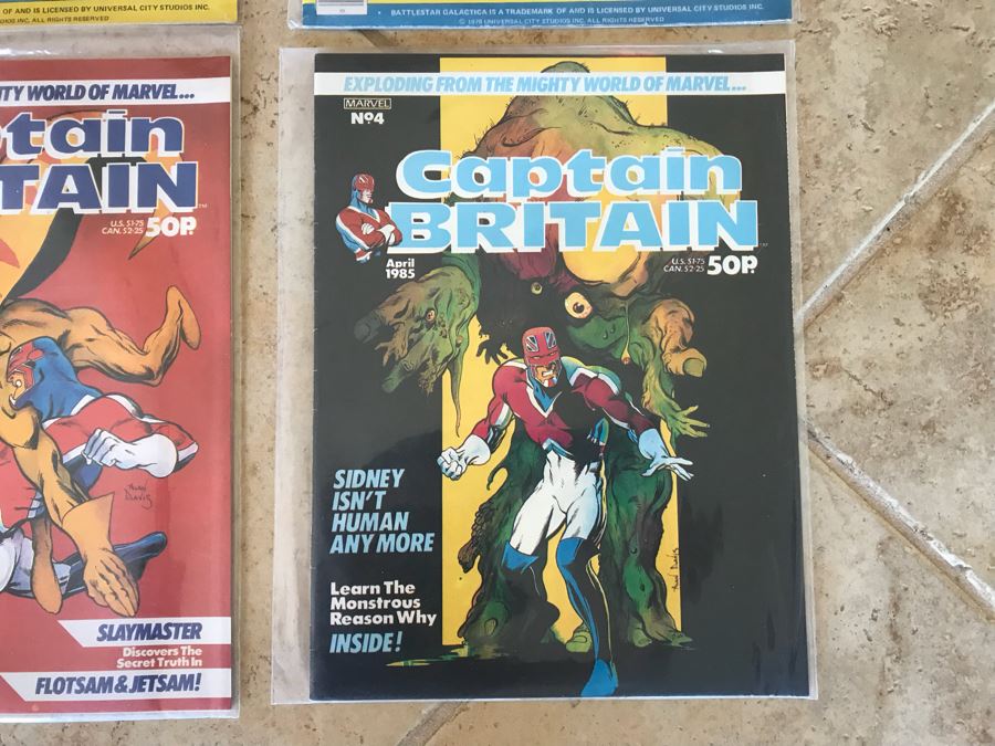 Pair Of Vintage Battlestar Galactica Collector's Edition Official Movie Poster Magazine And MARVEL Captain Britain #3, #4 [Photo 8]