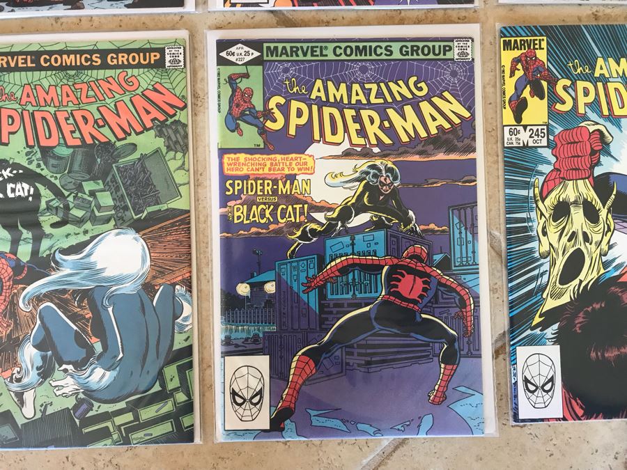 (8) Vintage Marvel The Amazing Spider-Man Comic Books: #151, #195, #203 ...