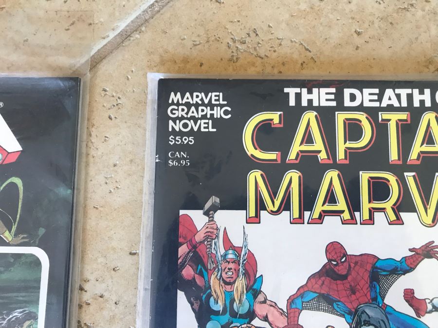 Vintage 1982 Marvel Graphic Novels: No. 1 The Death Of Captain Marvel And No. 5 X-Men [Photo 5]