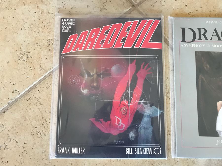 Vintage 1980s Marvel Graphic Novels Soft Covers: No. 23 Doctor Strange Chamballa, No. 24 Daredevil, No. 26 Dracula [Photo 2]