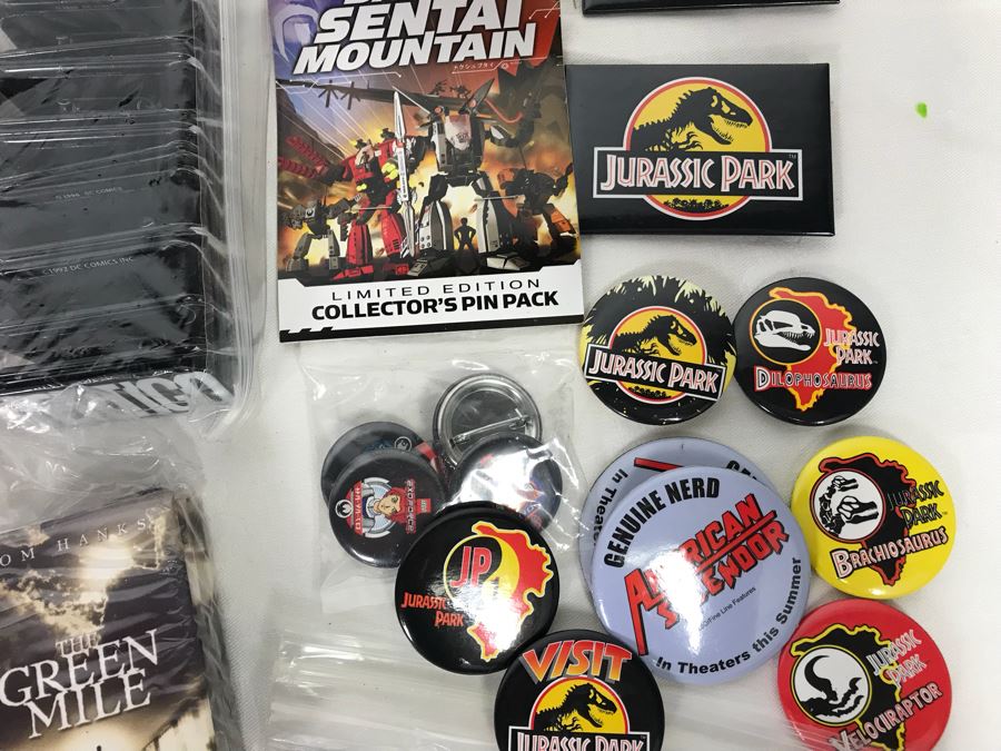 Collection Of Various Vintage Movie, TV Show, Comic Book Promotional Buttons Jurassic Park, Toy Story - See All Photos [Photo 6]
