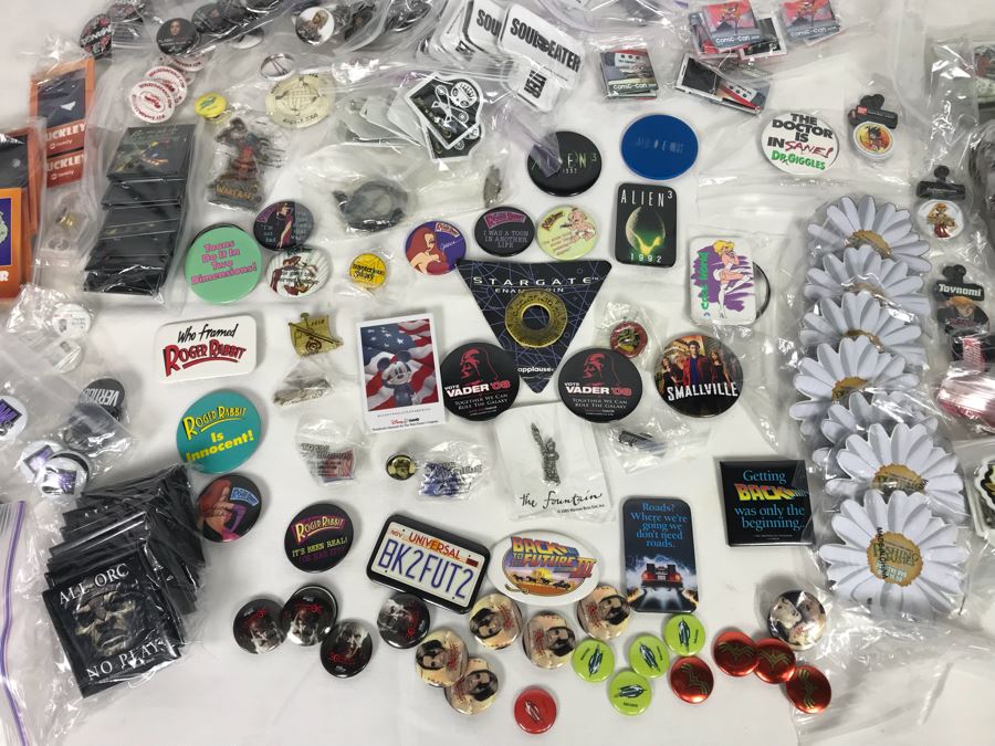 Collection Of Various Vintage Movie, TV Show, Comic Book Promotional Buttons - See All Photos [Photo 2]